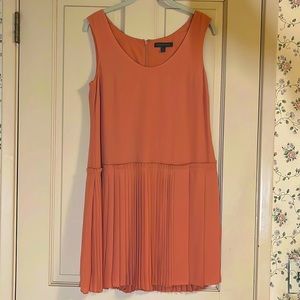 Banana Republic Drop-waist Pleated Peach/Apricot Dress